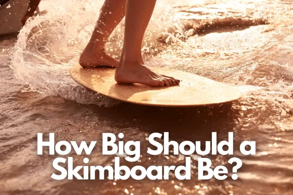 Man on a wooden skimboard near shore